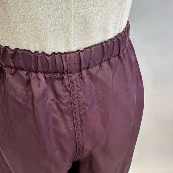 Babette SF satin burgundy wide leg ankle pant size Small Rayon elastic waist - Picture 11 of 16